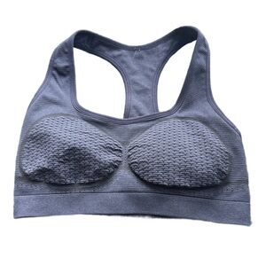 Gymshark Racerback Peep Textured Sports Bra Large Navy Black